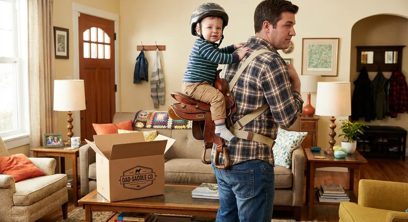 The Daddle: A Leather Saddle That Straps to Dad's Back and Looks Exactly Like What You're Thinking