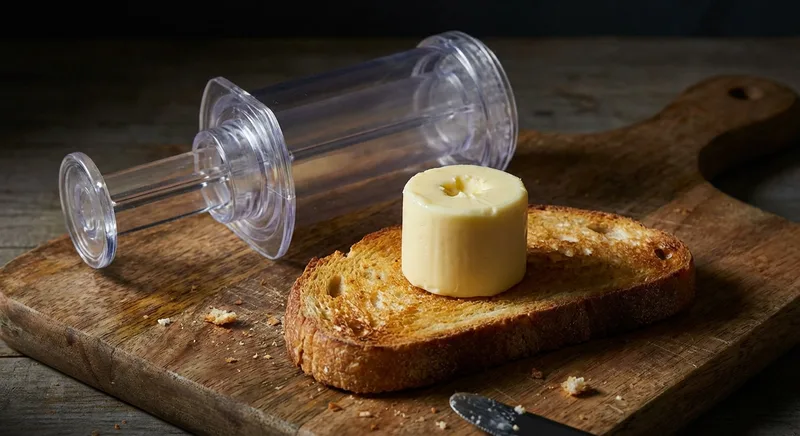 The EZ Butter Dispenser: A Device That Deposits Butter Without Spreading It, Solving a Problem That Doesn't Exist