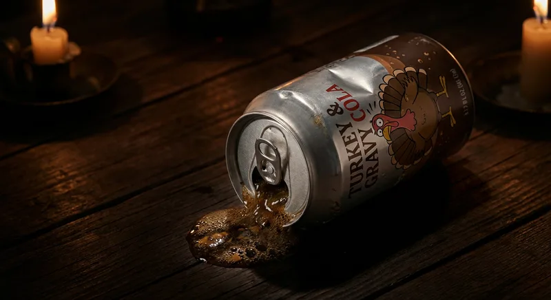 Jones Turkey & Gravy Soda: Carbonated Turkey Gravy Exists Because Someone Committed to Ruining Thanksgiving in Beverage Form